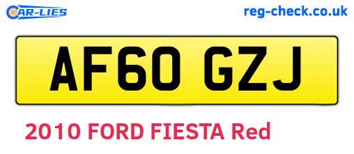 AF60GZJ are the vehicle registration plates.