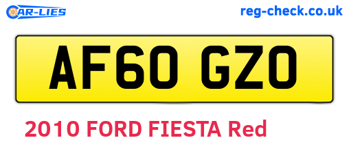 AF60GZO are the vehicle registration plates.