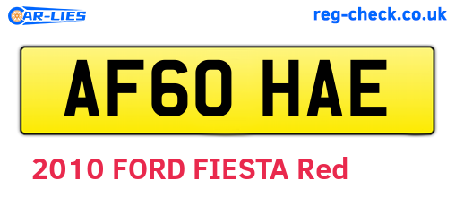 AF60HAE are the vehicle registration plates.