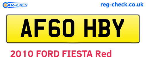 AF60HBY are the vehicle registration plates.