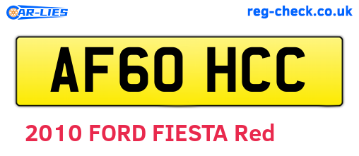 AF60HCC are the vehicle registration plates.