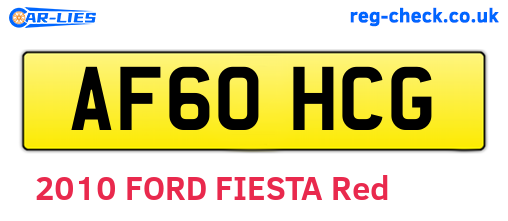 AF60HCG are the vehicle registration plates.