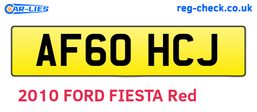 AF60HCJ are the vehicle registration plates.