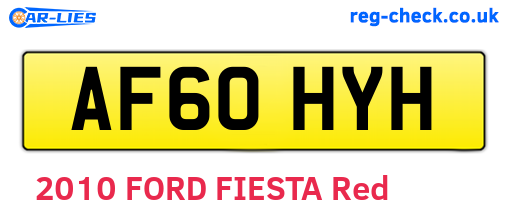 AF60HYH are the vehicle registration plates.