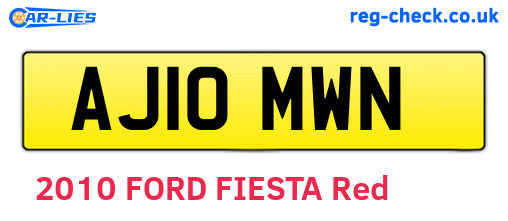 AJ10MWN are the vehicle registration plates.