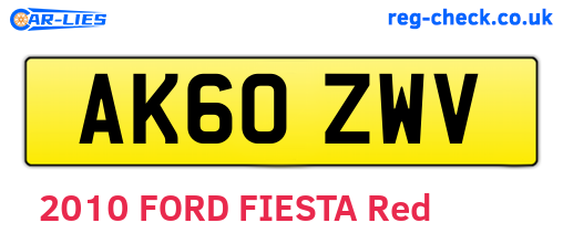 AK60ZWV are the vehicle registration plates.