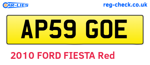 AP59GOE are the vehicle registration plates.