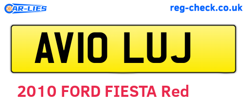 AV10LUJ are the vehicle registration plates.