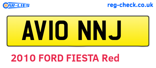 AV10NNJ are the vehicle registration plates.