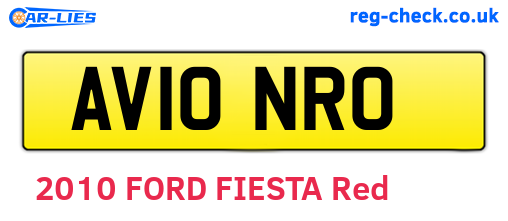 AV10NRO are the vehicle registration plates.