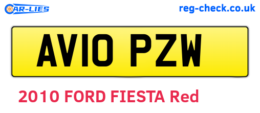 AV10PZW are the vehicle registration plates.