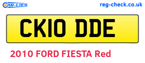 CK10DDE are the vehicle registration plates.