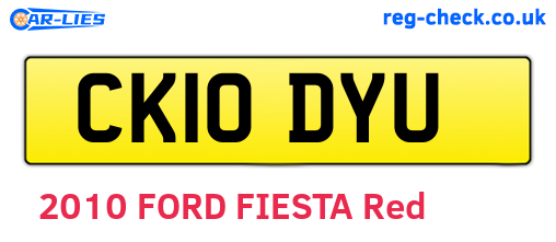 CK10DYU are the vehicle registration plates.