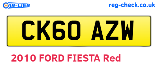 CK60AZW are the vehicle registration plates.