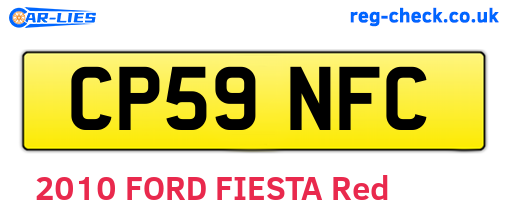 CP59NFC are the vehicle registration plates.