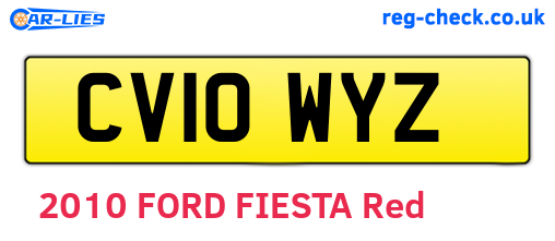 CV10WYZ are the vehicle registration plates.