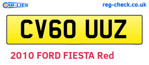 CV60UUZ are the vehicle registration plates.