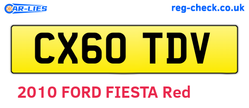 CX60TDV are the vehicle registration plates.