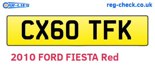 CX60TFK are the vehicle registration plates.