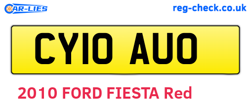CY10AUO are the vehicle registration plates.