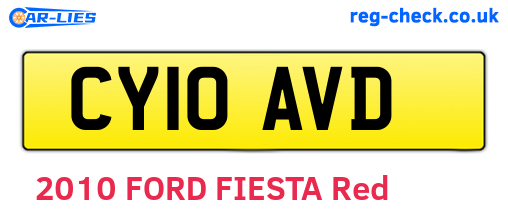 CY10AVD are the vehicle registration plates.