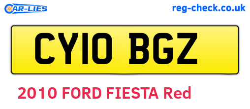 CY10BGZ are the vehicle registration plates.