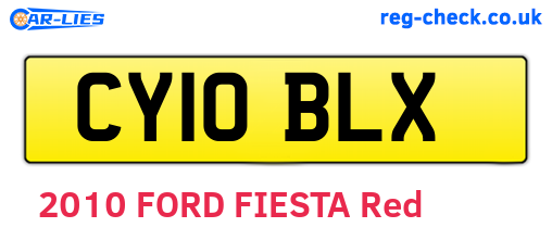 CY10BLX are the vehicle registration plates.