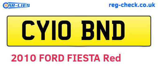 CY10BND are the vehicle registration plates.