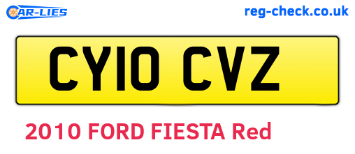 CY10CVZ are the vehicle registration plates.