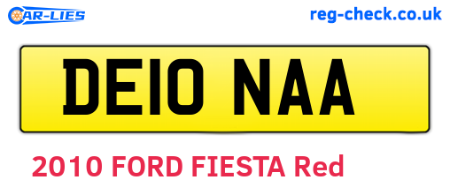 DE10NAA are the vehicle registration plates.