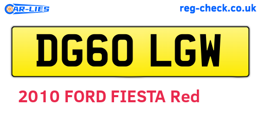 DG60LGW are the vehicle registration plates.