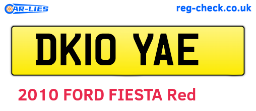 DK10YAE are the vehicle registration plates.