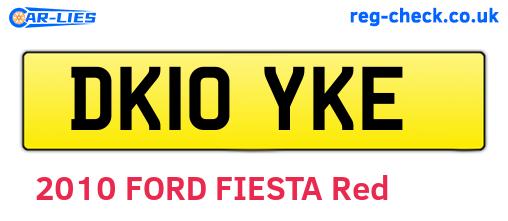DK10YKE are the vehicle registration plates.