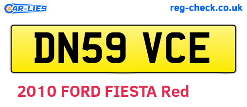 DN59VCE are the vehicle registration plates.