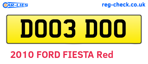 DO03DOO are the vehicle registration plates.