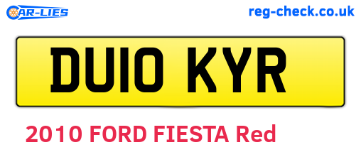 DU10KYR are the vehicle registration plates.
