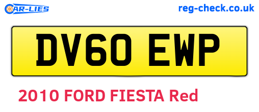 DV60EWP are the vehicle registration plates.