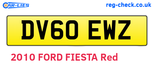 DV60EWZ are the vehicle registration plates.