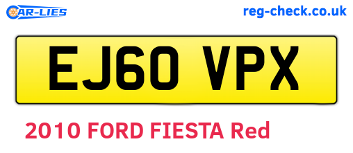 EJ60VPX are the vehicle registration plates.