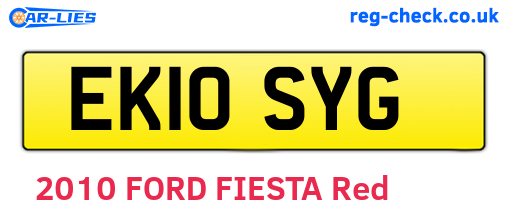EK10SYG are the vehicle registration plates.