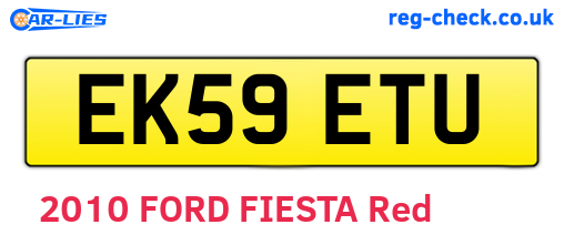 EK59ETU are the vehicle registration plates.
