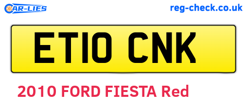 ET10CNK are the vehicle registration plates.