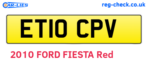 ET10CPV are the vehicle registration plates.