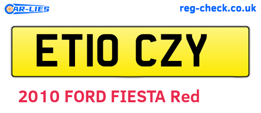 ET10CZY are the vehicle registration plates.