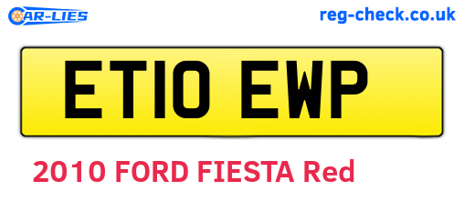 ET10EWP are the vehicle registration plates.