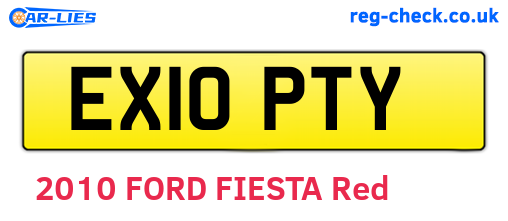 EX10PTY are the vehicle registration plates.