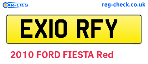 EX10RFY are the vehicle registration plates.