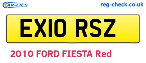 EX10RSZ are the vehicle registration plates.