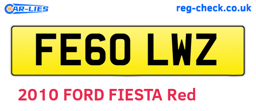 FE60LWZ are the vehicle registration plates.
