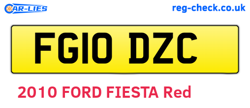 FG10DZC are the vehicle registration plates.